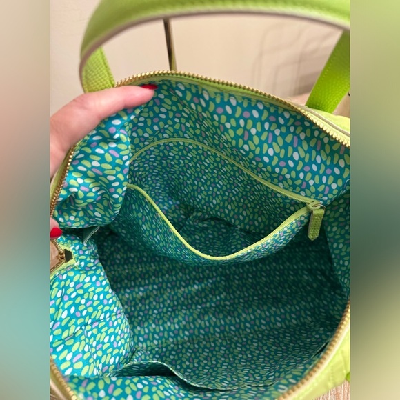 Vera Bradley Lime Green poly satchel crossbody purse Bundle with Vera Blouse - Picture 11 of 14